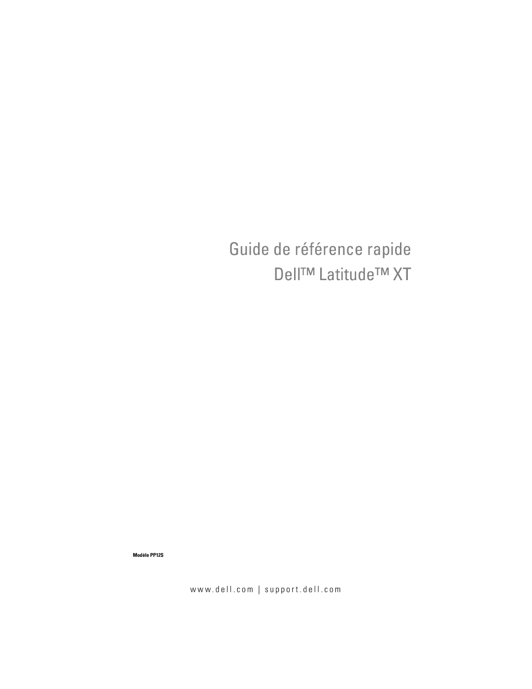 Dell GM919 manual Guide de référence rapide Dell Latitude XT 