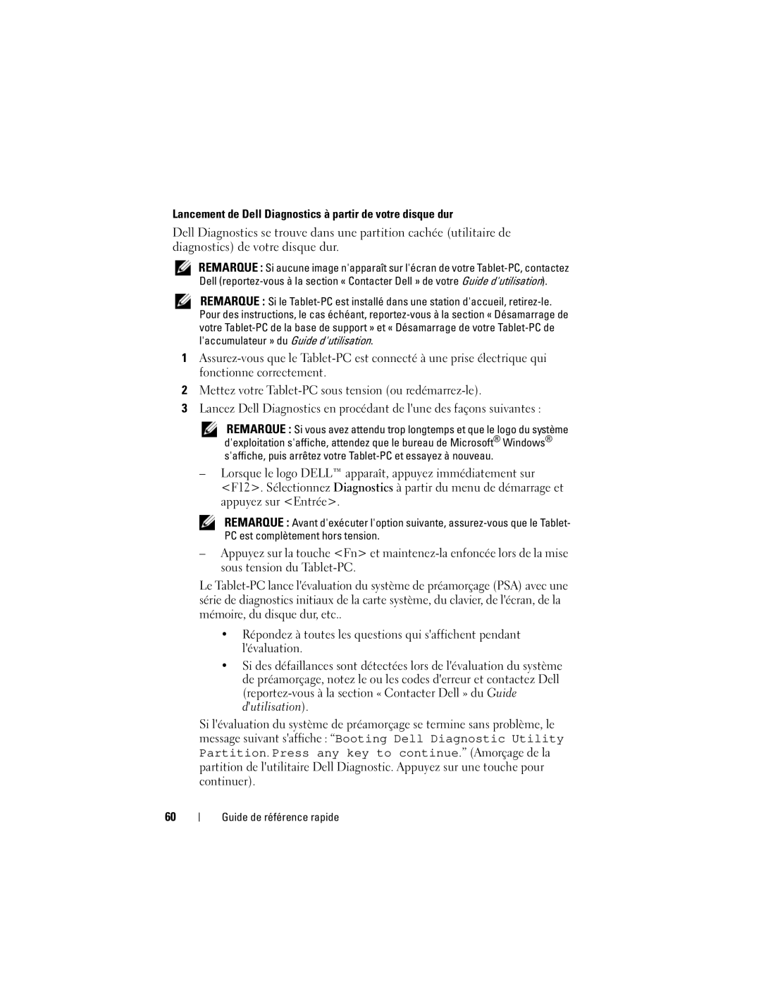 Dell GM919 manual Lancement de Dell Diagnostics à partir de votre disque dur 