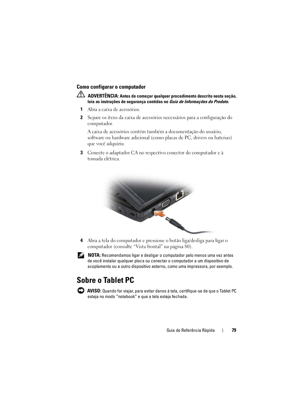 Dell GM919 manual Sobre o Tablet PC, Como configurar o computador 