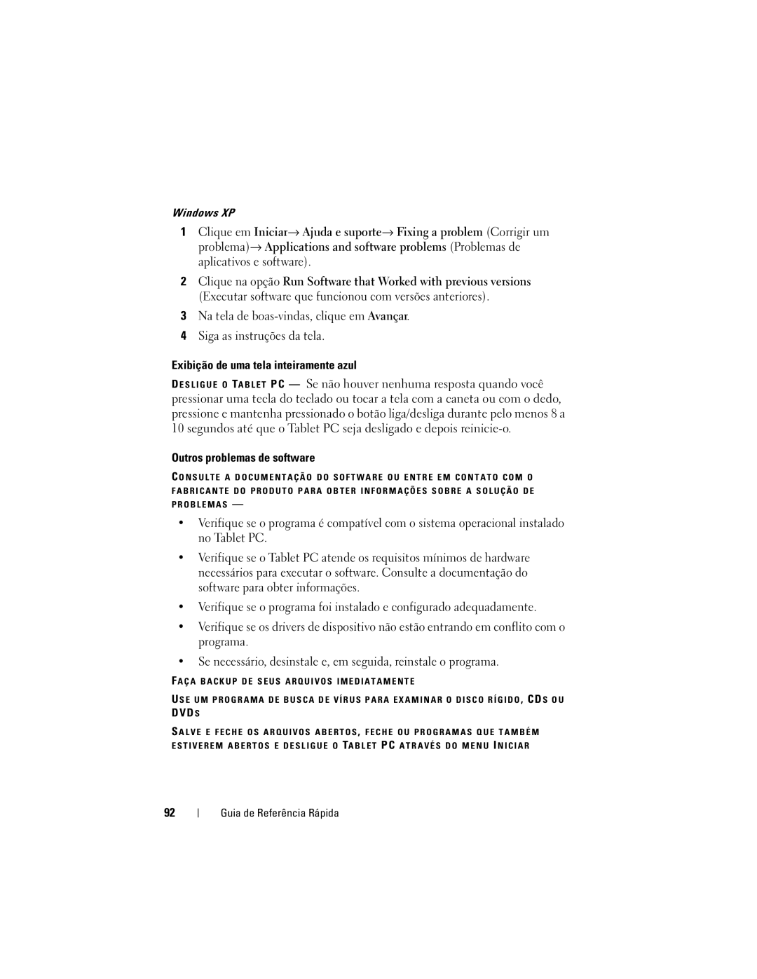 Dell GM919 manual Outros problemas de software, Windows XP 