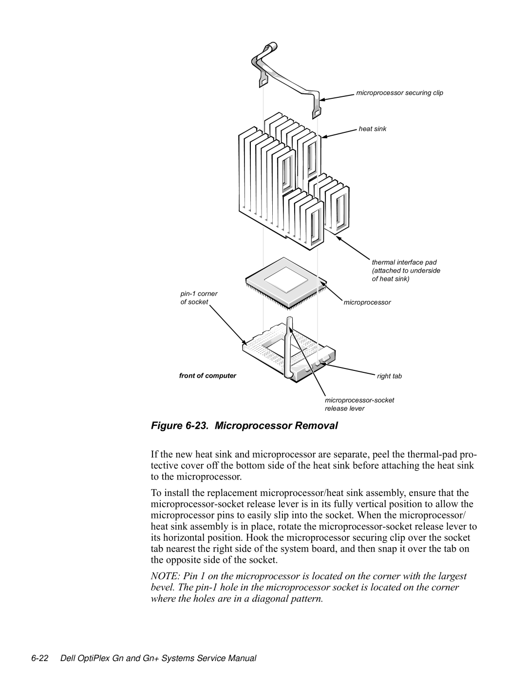 Dell GN manual LJXUH0LFURSURFHVVRU5HPRYDO 