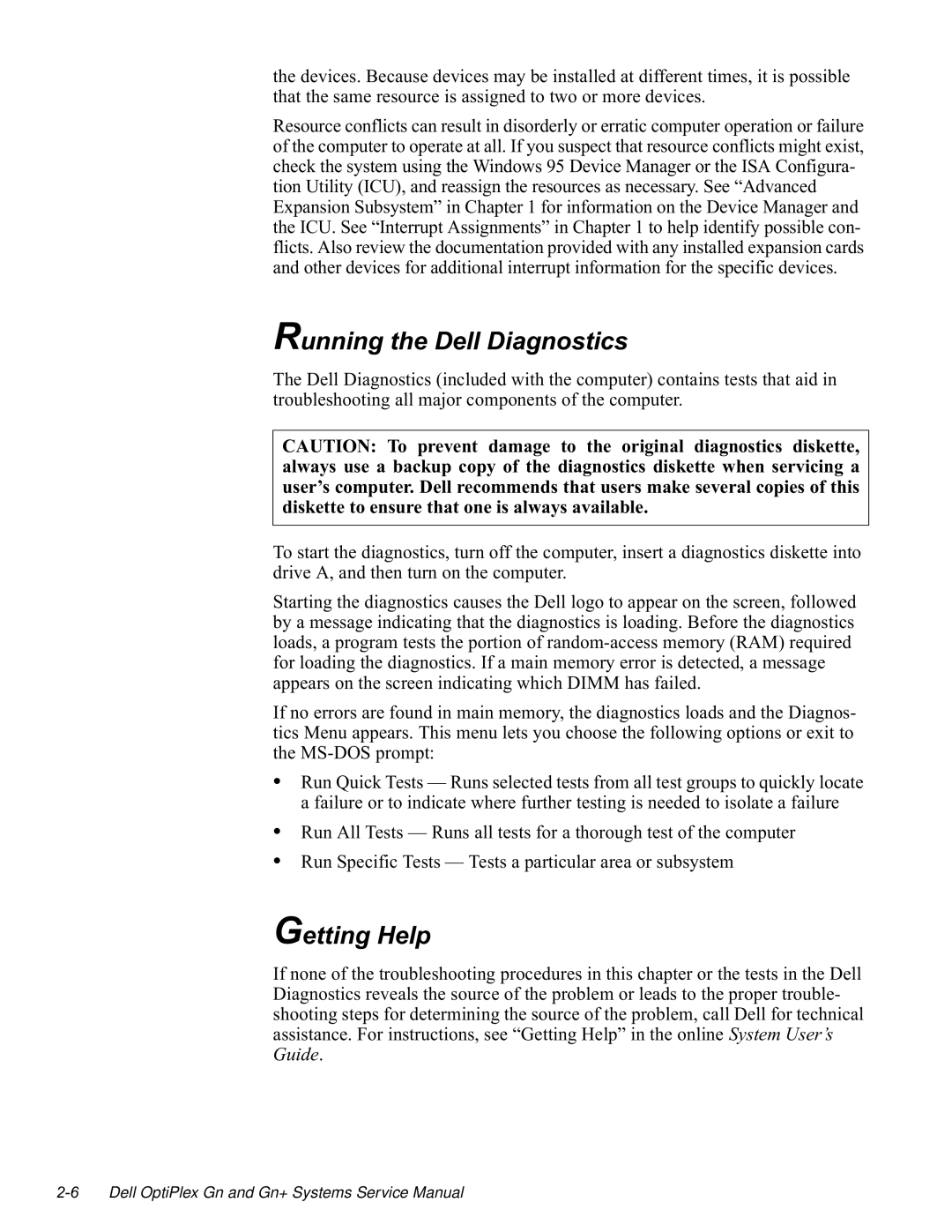 Dell GN manual 5XQQLQJWKHHOOLDJQRVWLFV, Hwwlqj+Hos, Wurxeohvkrrwlqjdoopdmrufrpsrqhqwvriwkhfrpsxwhu 