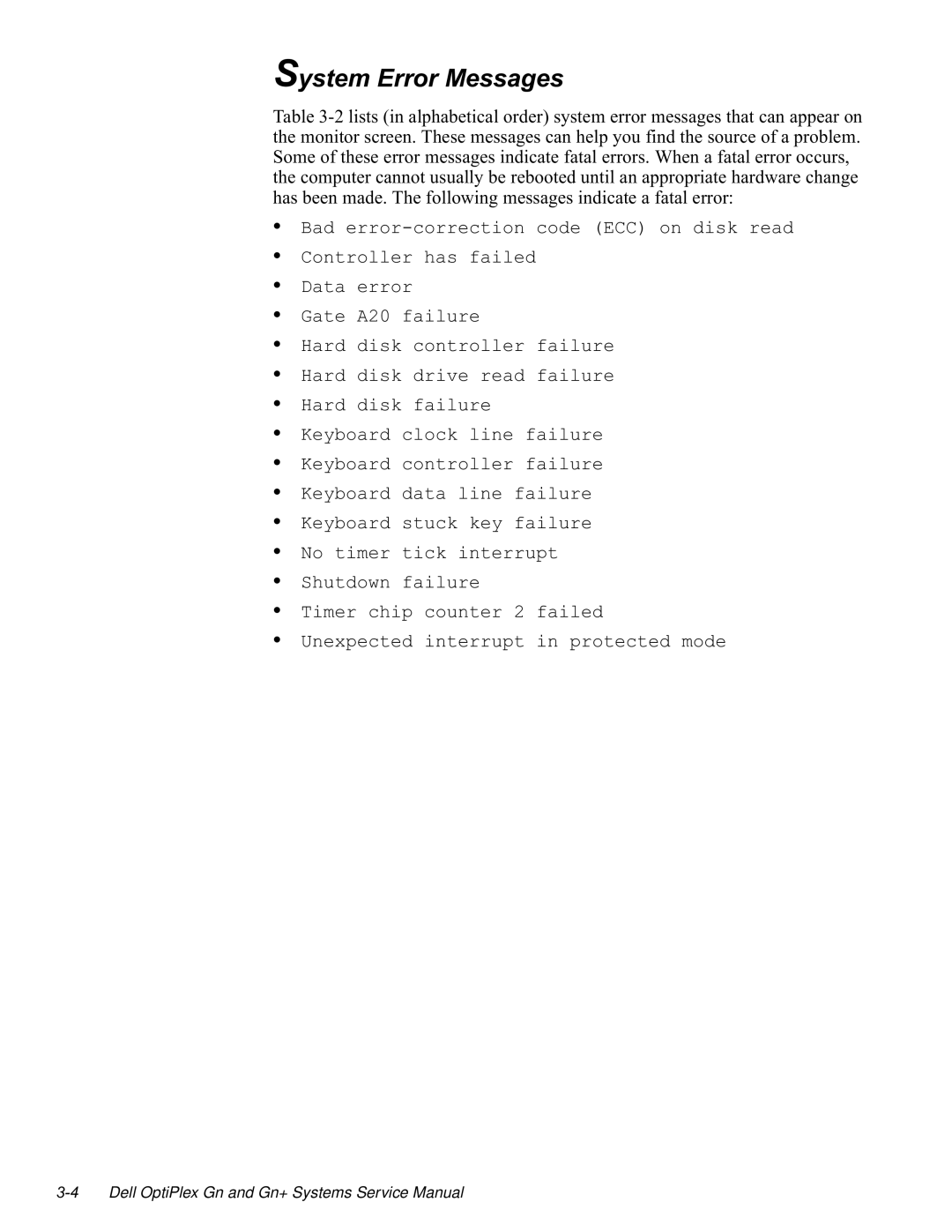 Dell GN manual VWHPUURU0HVVDJHV 