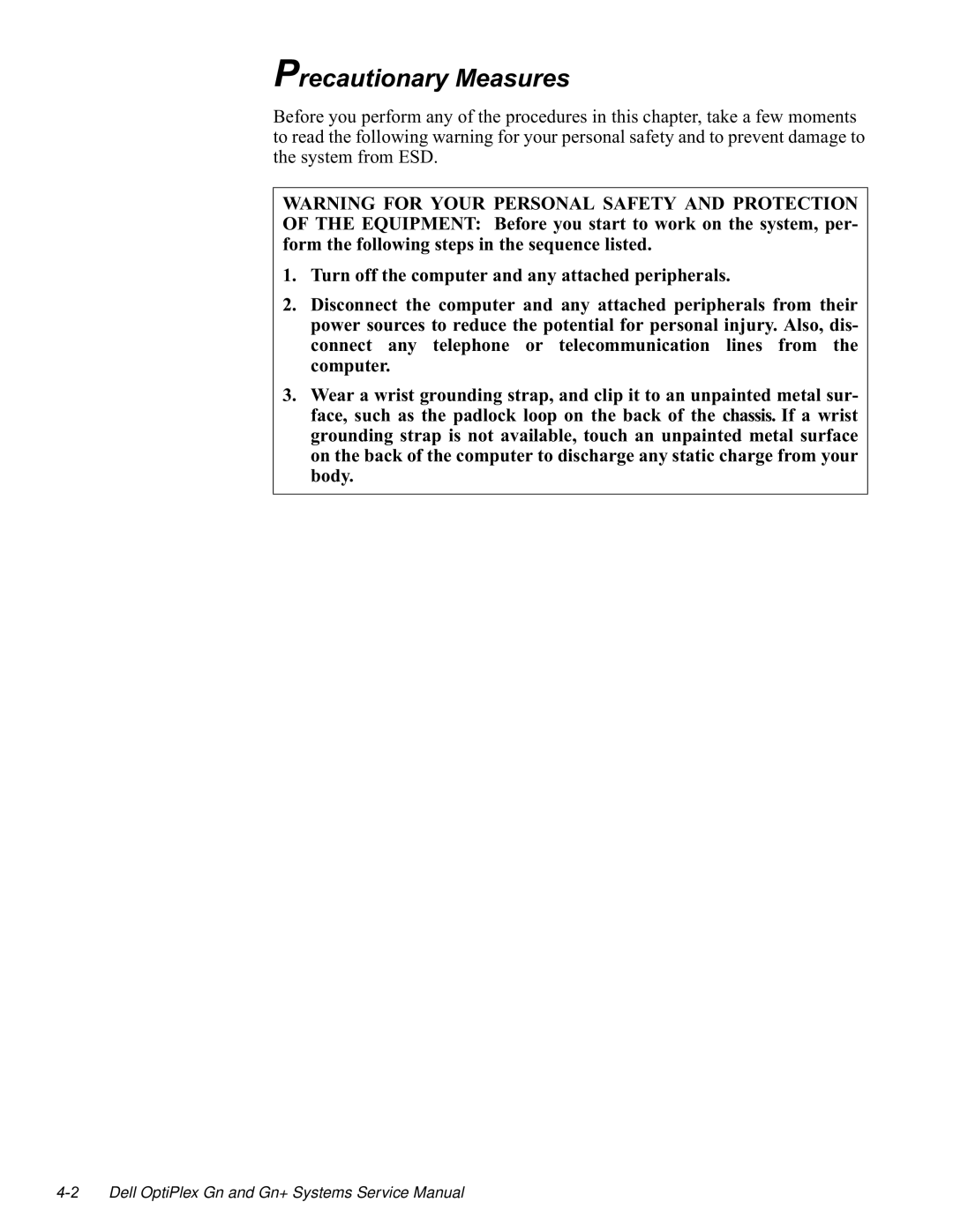 Dell GN manual 3UHFDXWLRQDU\0HDVXUHV, Irupwkhiroorzlqjvwhsvlqwkhvhtxhqfholvwhg, 7XUQRIIWKHFRPSXWHUDQGDQ\DWWDFKHGSHULSKHUDOV 