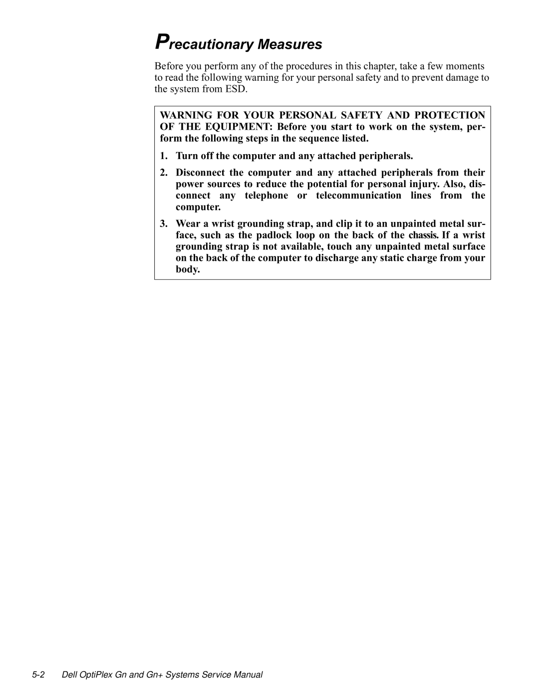 Dell GN manual 3UHFDXWLRQDU\0HDVXUHV 