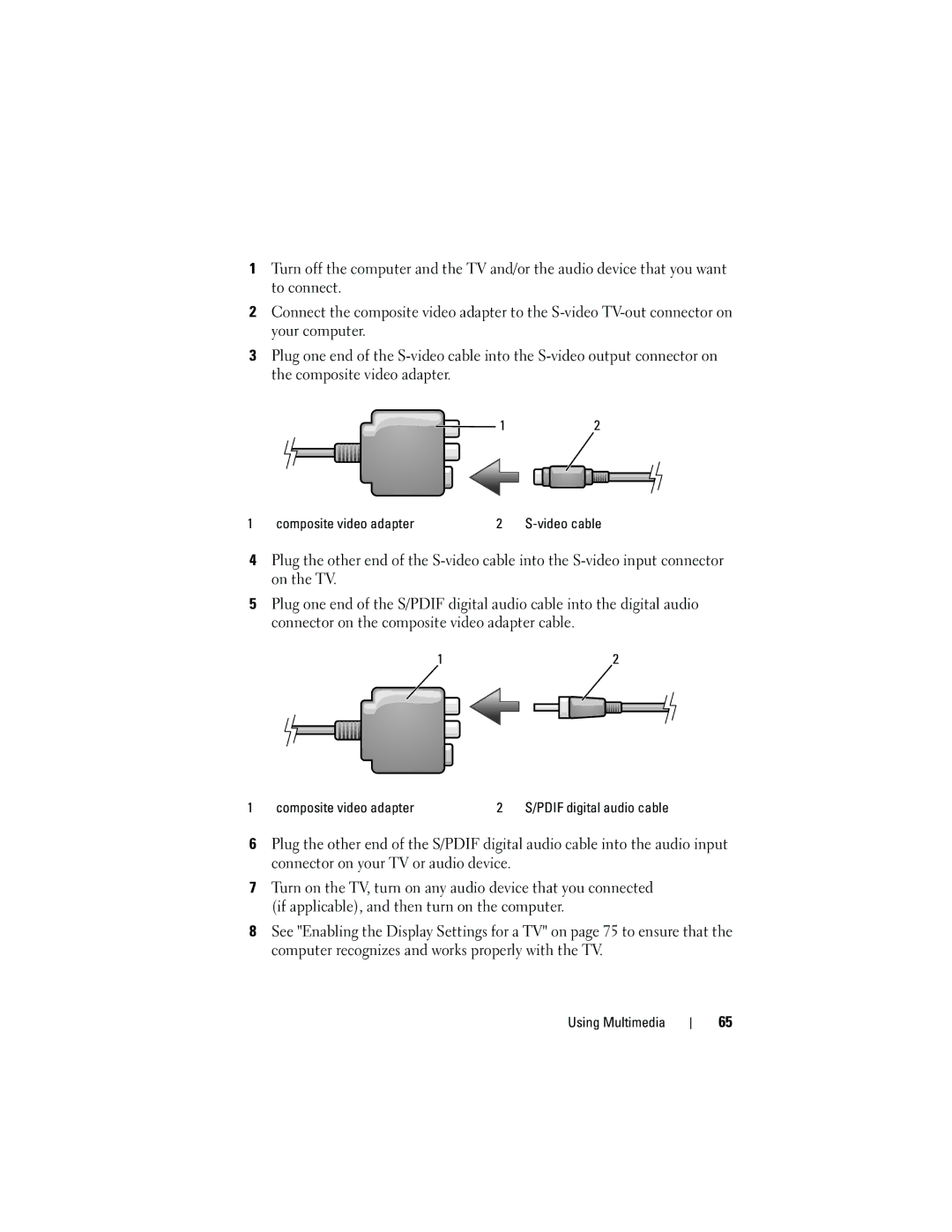 Dell GU051 manual Video cable 