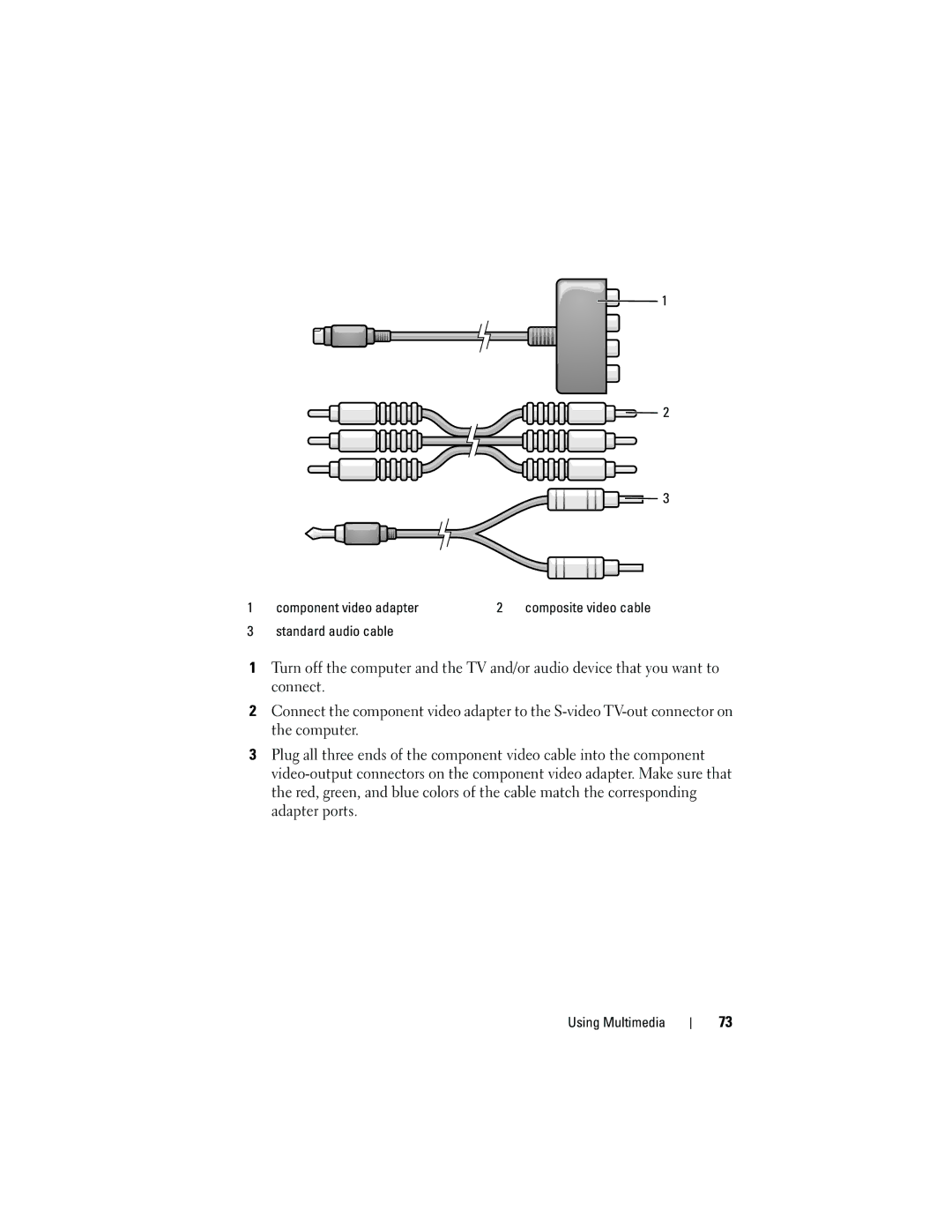 Dell GU051 manual Standard audio cable 