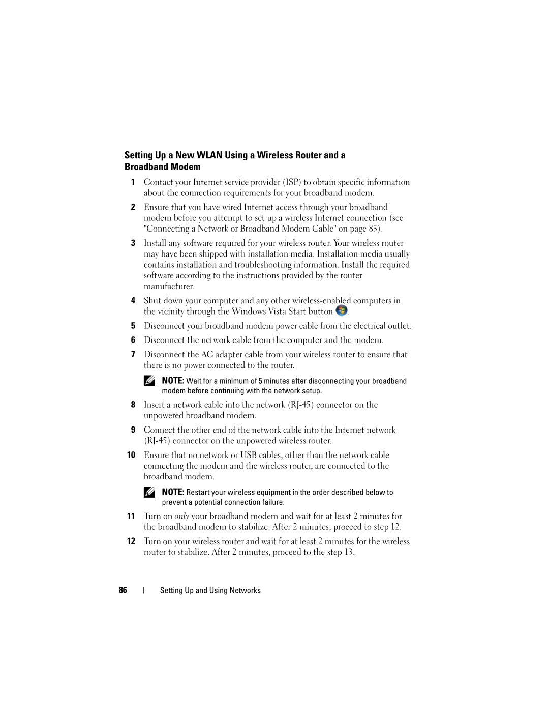 Dell GU051 manual Setting Up and Using Networks 