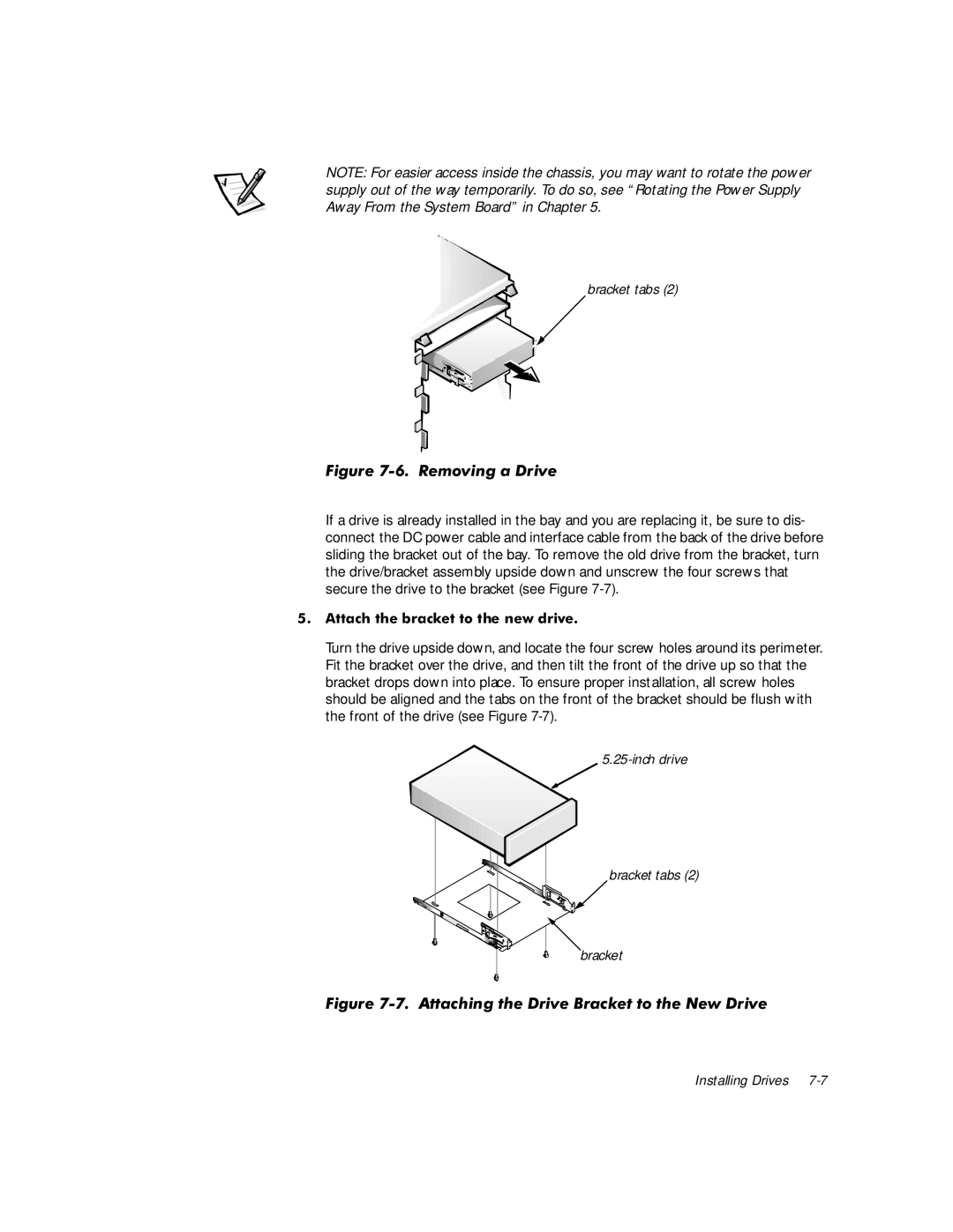 Dell GX1 P manual LJXUH5HPRYLQJDULYH, $Wwdfkwkheudfnhwwrwkhqhzgulyh, LJXUH$WWDFKLQJWKHULYH%UDFNHWWRWKH1HZULYH 