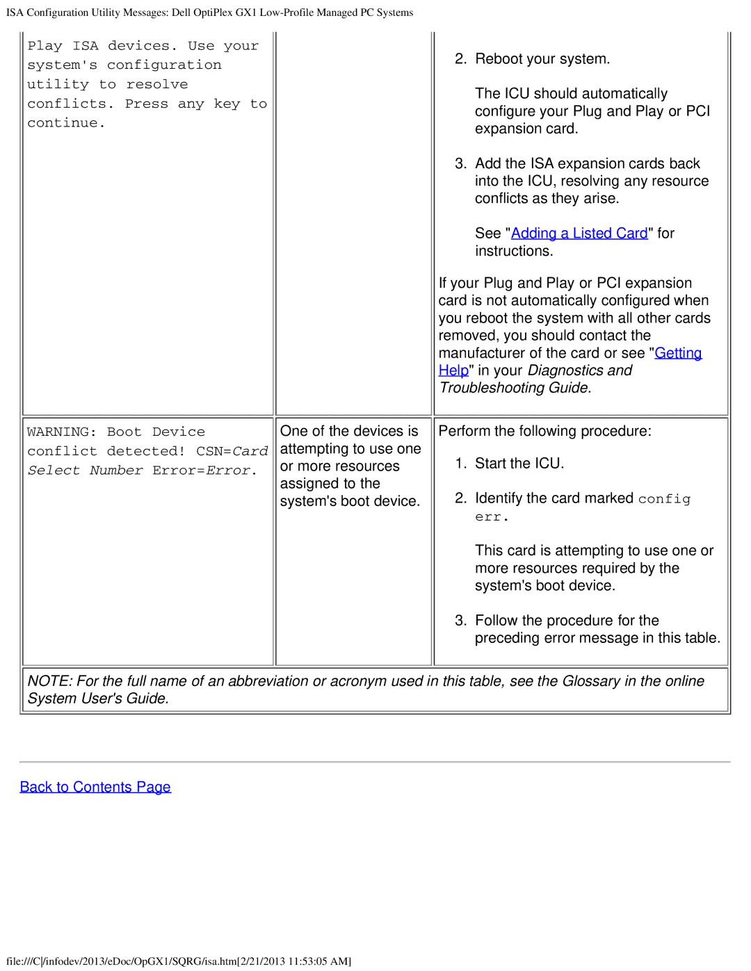 Dell GX1 technical specifications See Adding a Listed Card for instructions 