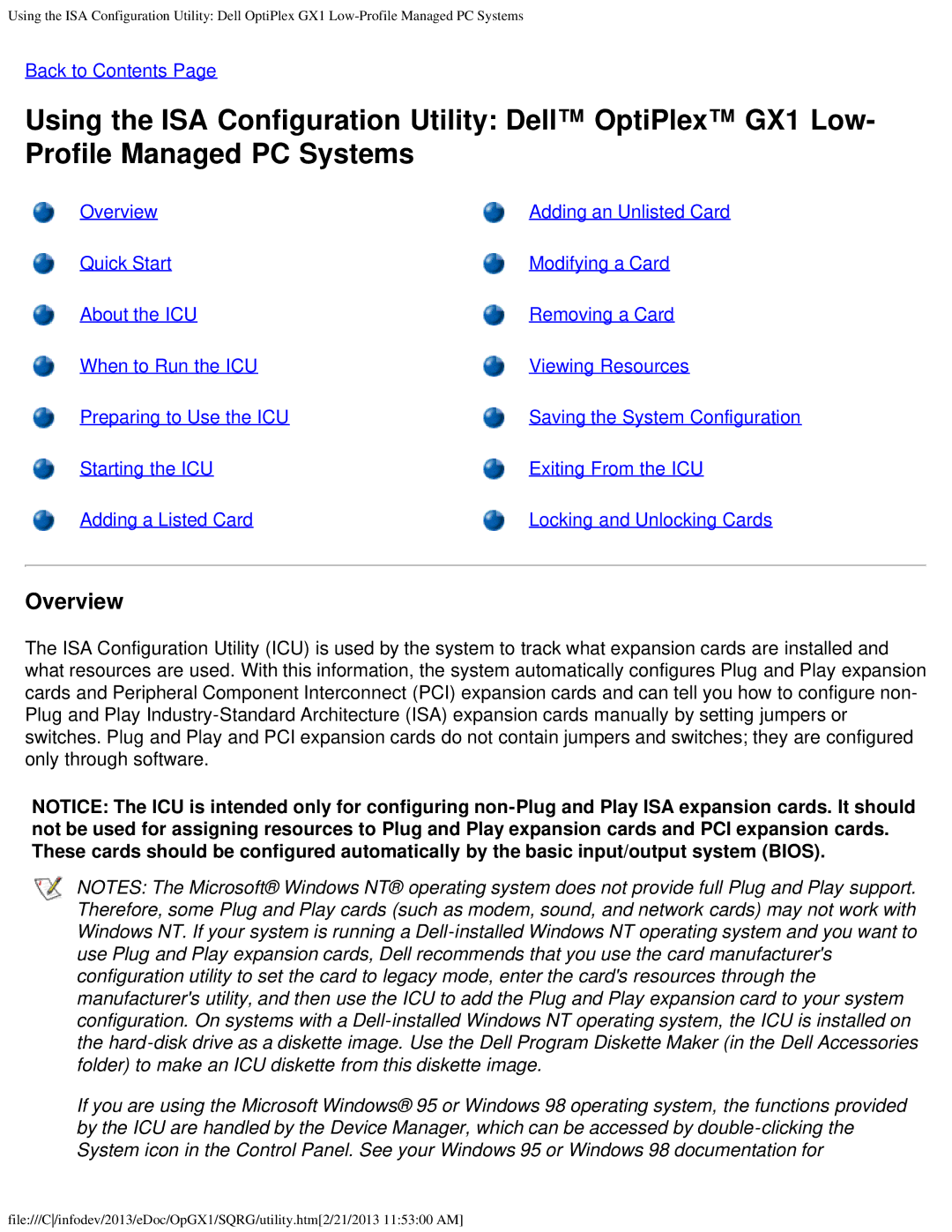 Dell GX1 technical specifications Overview 