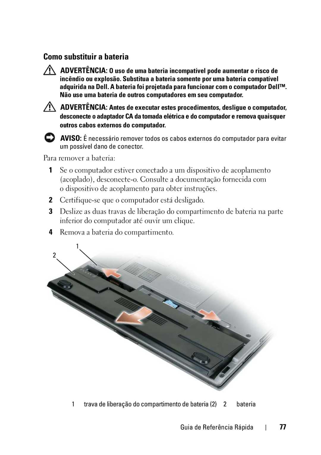 Dell GX148 manual Como substituir a bateria 