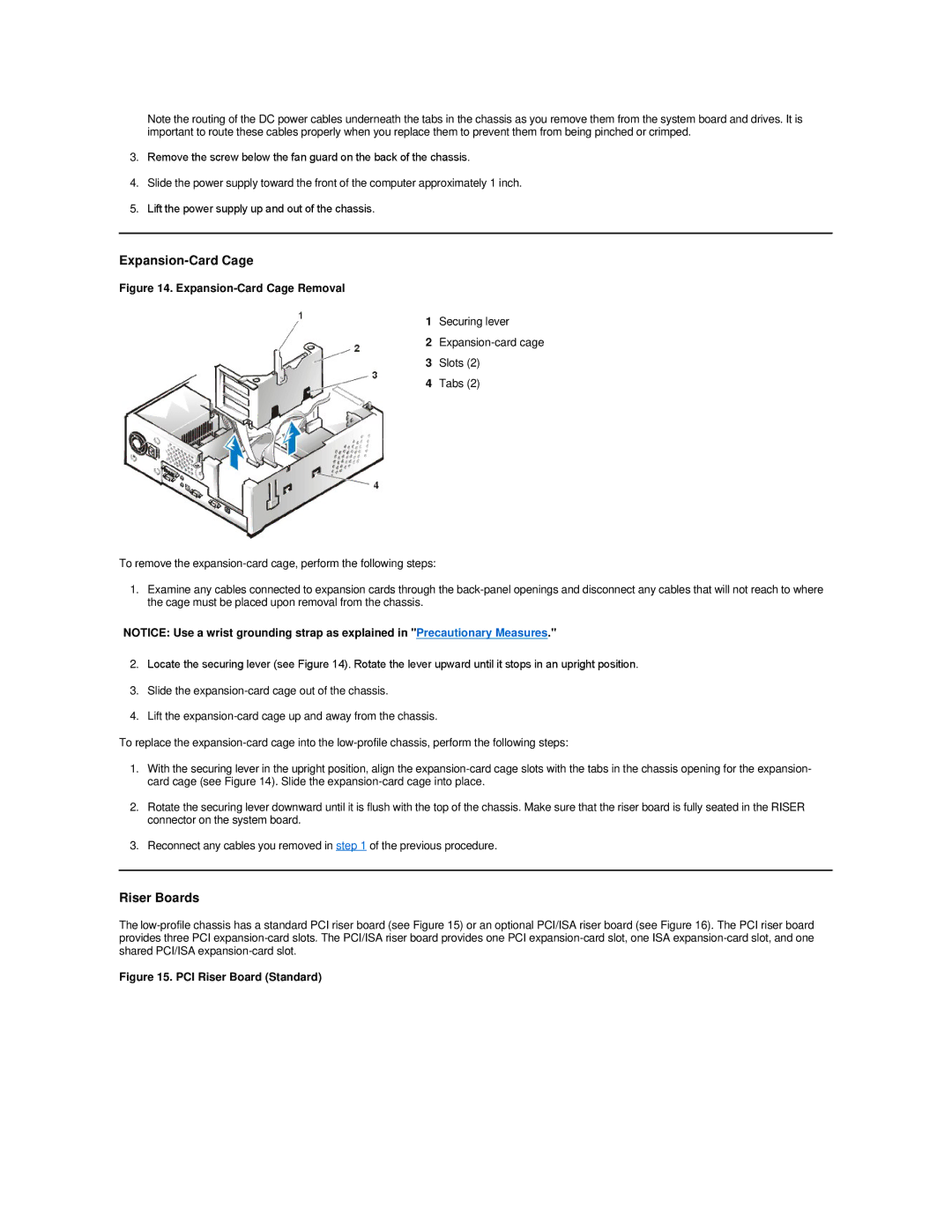 Dell GX200 manual Expansion-Card Cage, Riser Boards 