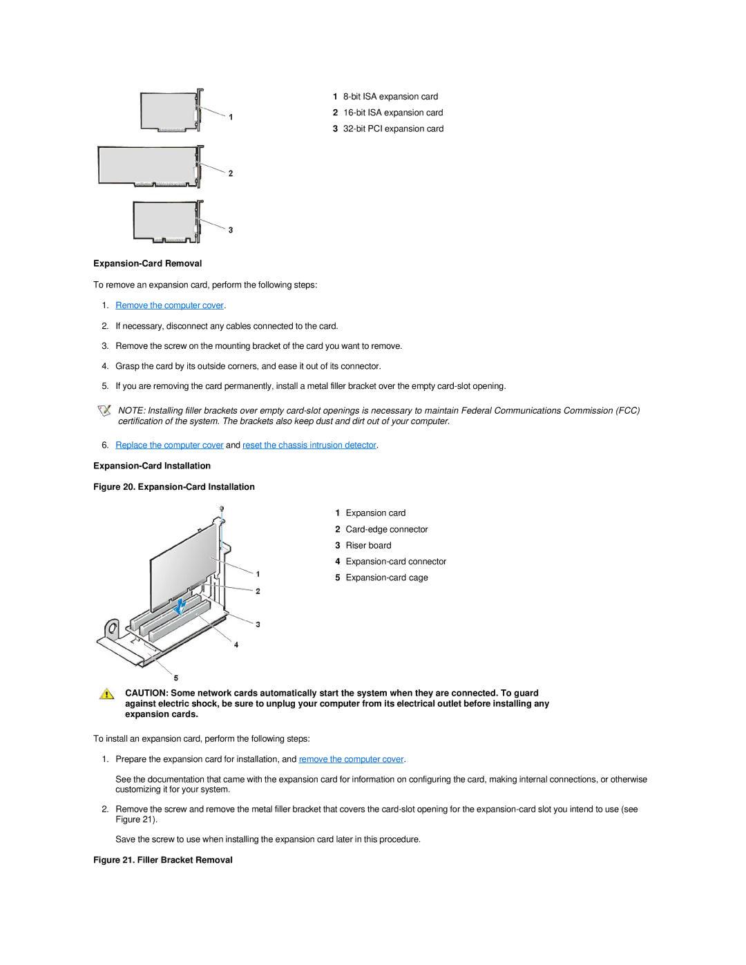 Dell GX200 manual Expansion-Card Removal, Remove the computer cover, Expansion-Card Installation 