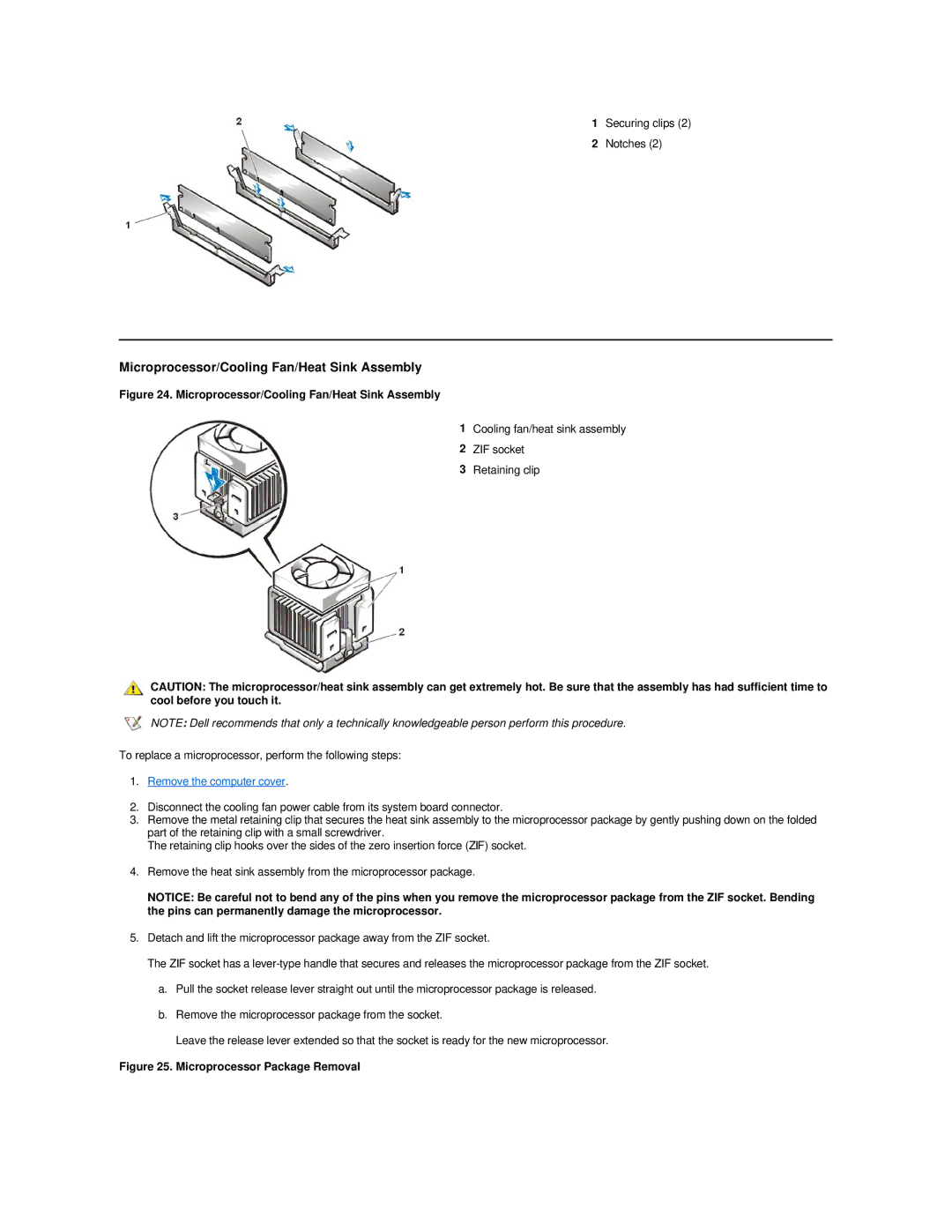 Dell GX200 manual Microprocessor/Cooling Fan/Heat Sink Assembly 