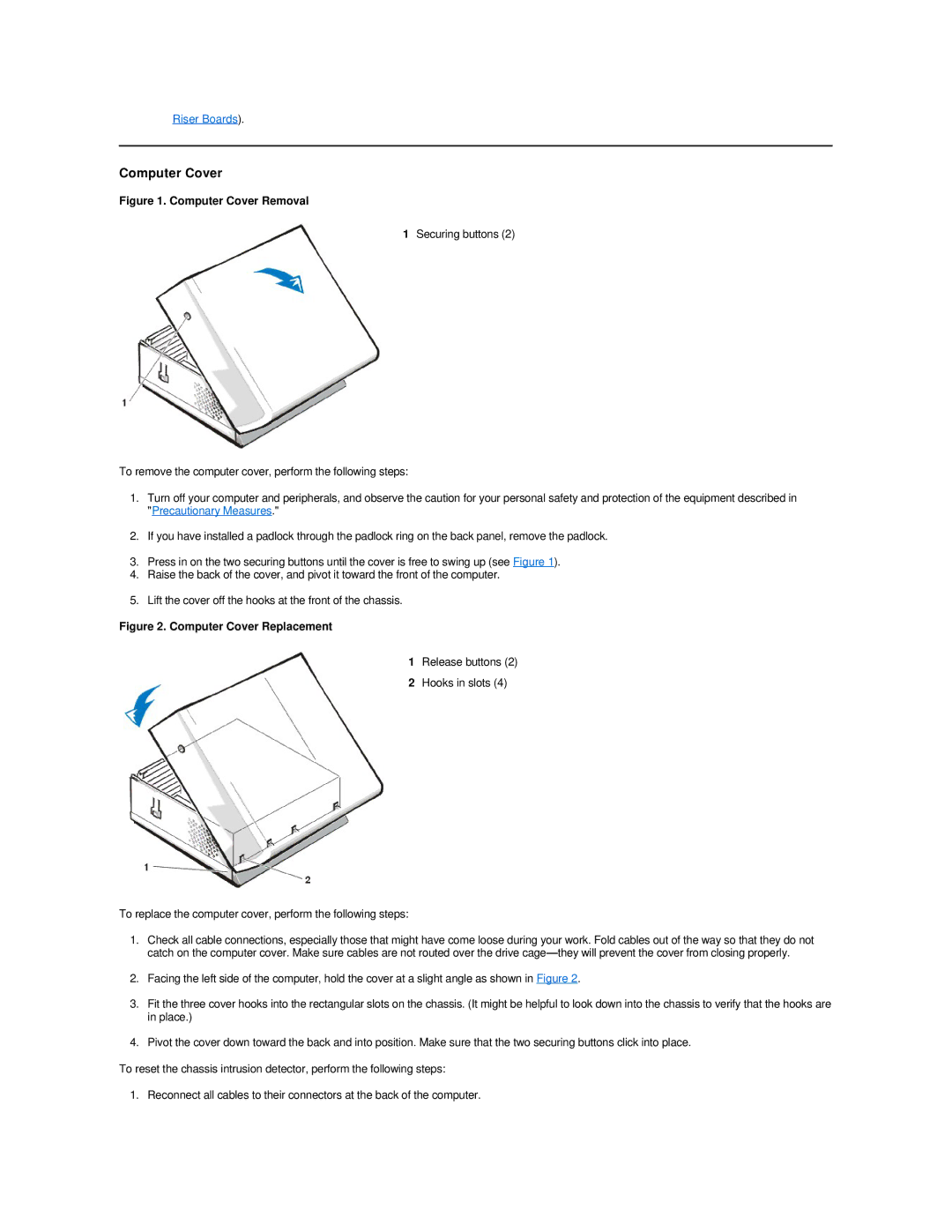 Dell GX200 manual Computer Cover 