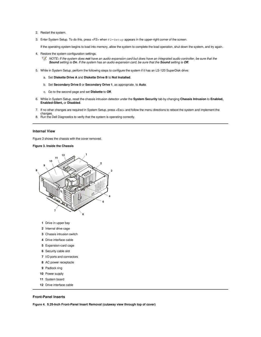 Dell GX200 manual Internal View, Inside the Chassis 