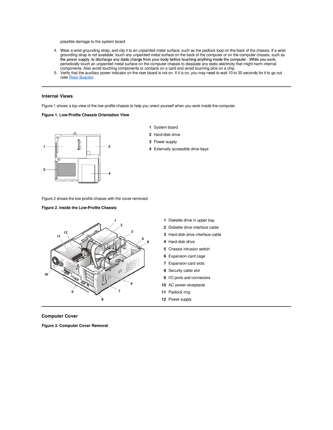 Dell GX200 manual Internal Views, Computer Cover 