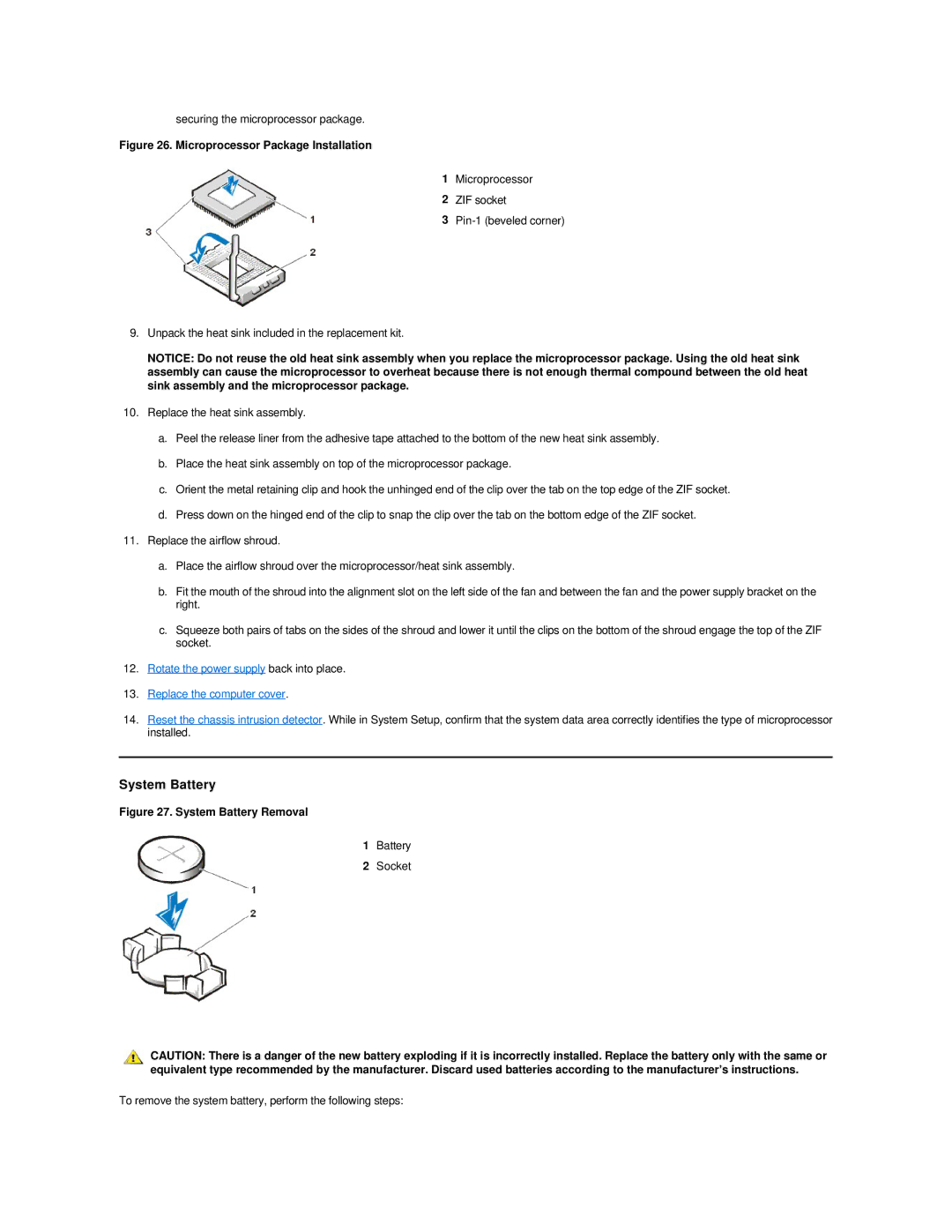 Dell GX200 manual Securing the microprocessor package 