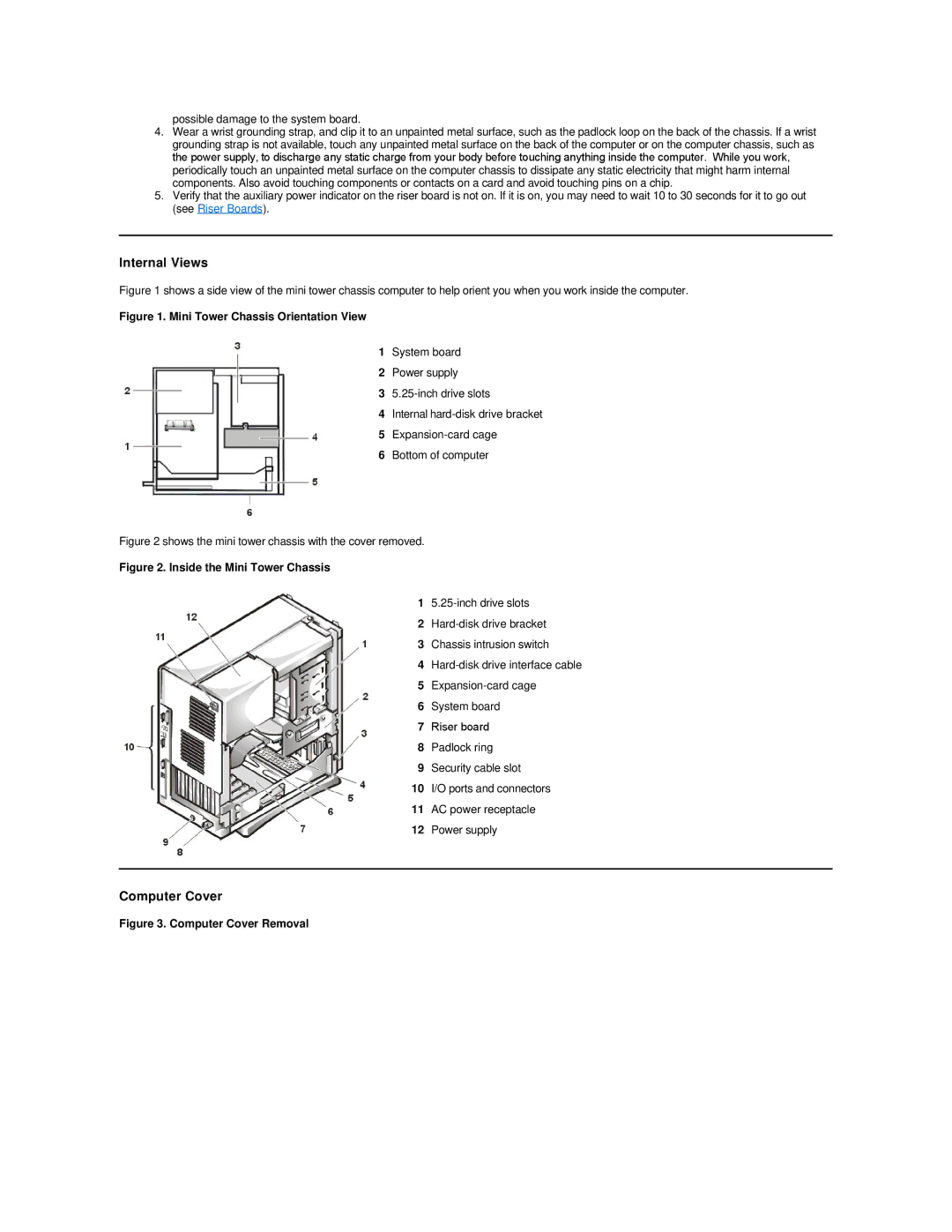 Dell GX200 manual Mini Tower Chassis Orientation View 