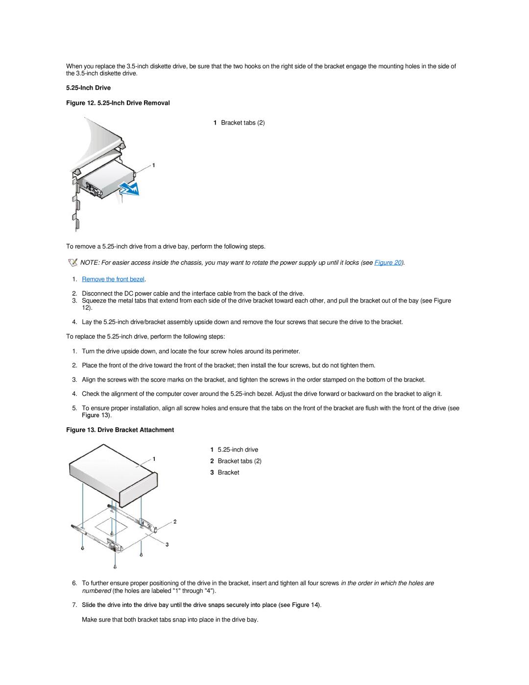 Dell GX200 manual Remove the front bezel, Drive Bracket Attachment 