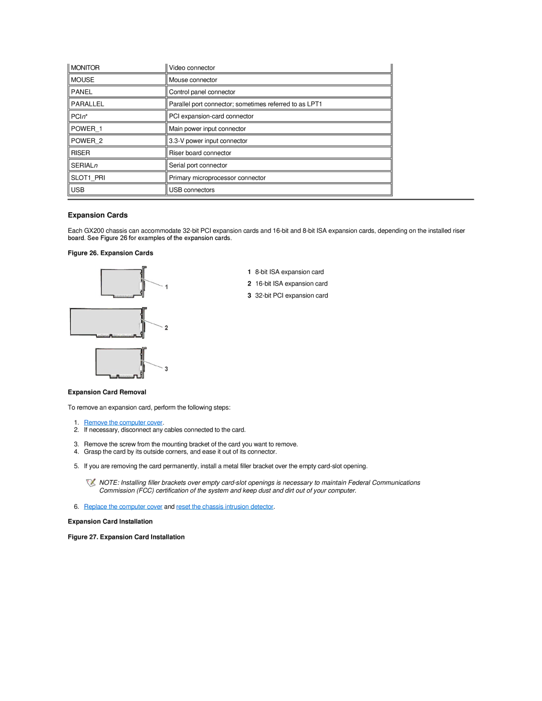 Dell GX200 manual Expansion Cards, Expansion Card Installation 