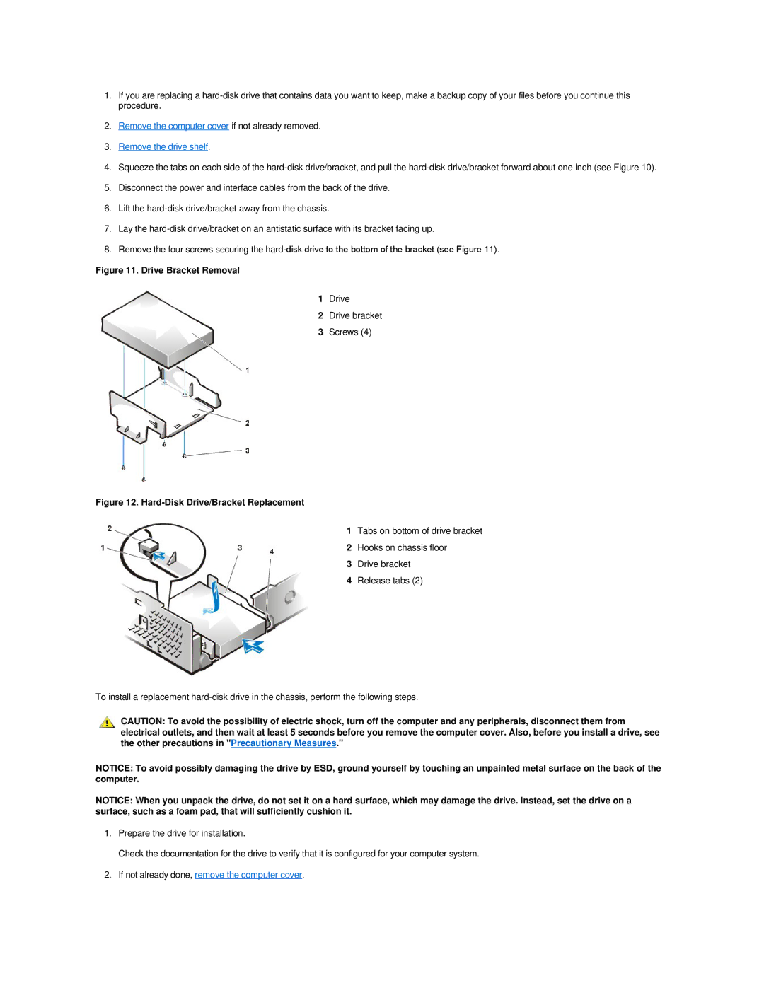 Dell GX200 manual Drive Bracket Removal 