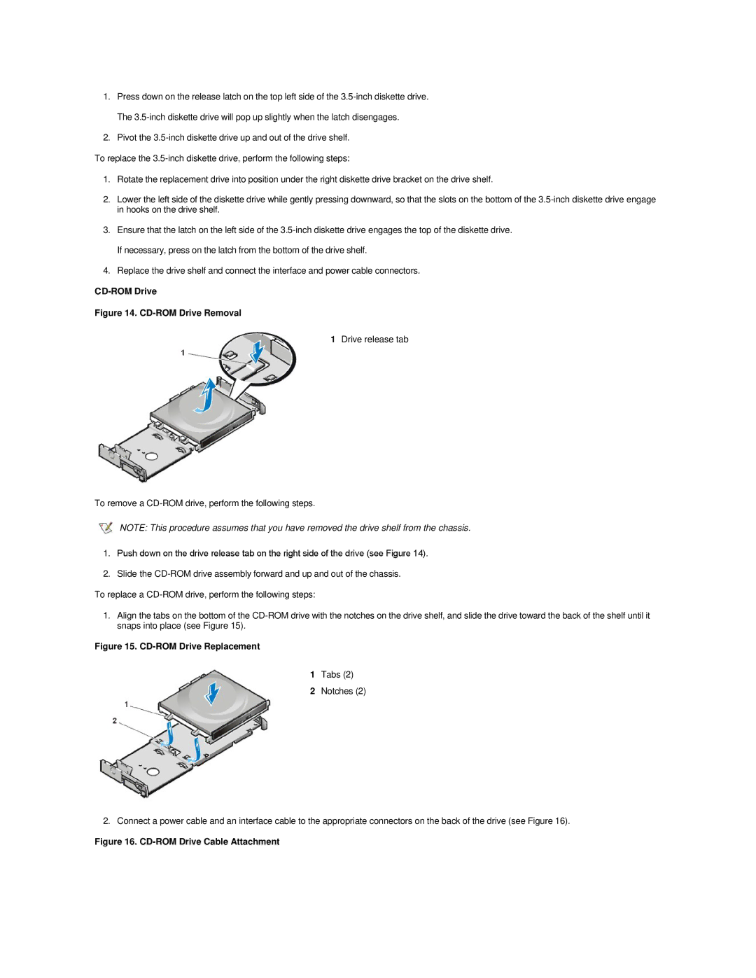 Dell GX200 manual CD-ROM Drive Removal 