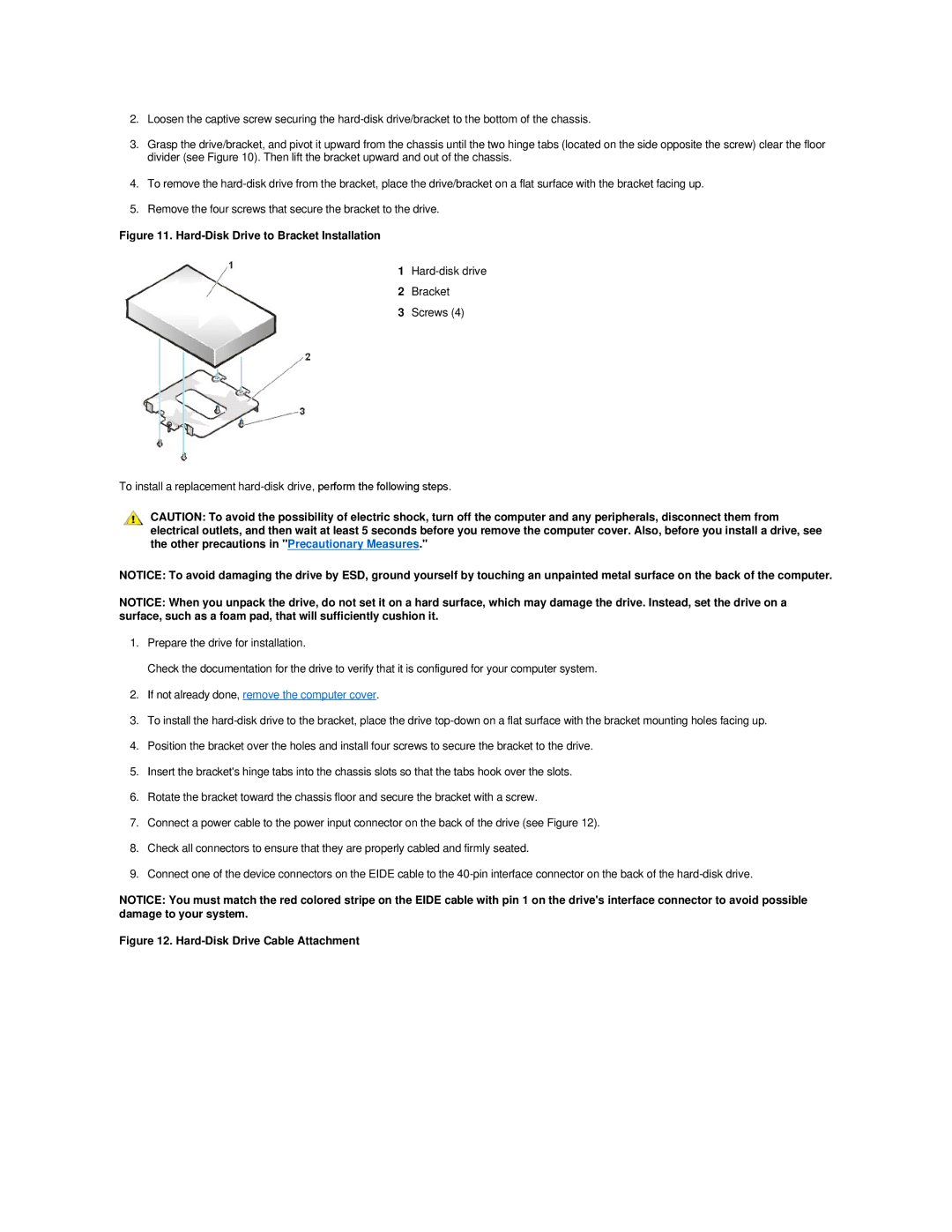 Dell GX200 manual Hard-Disk Drive to Bracket Installation, If not already done, remove the computer cover 