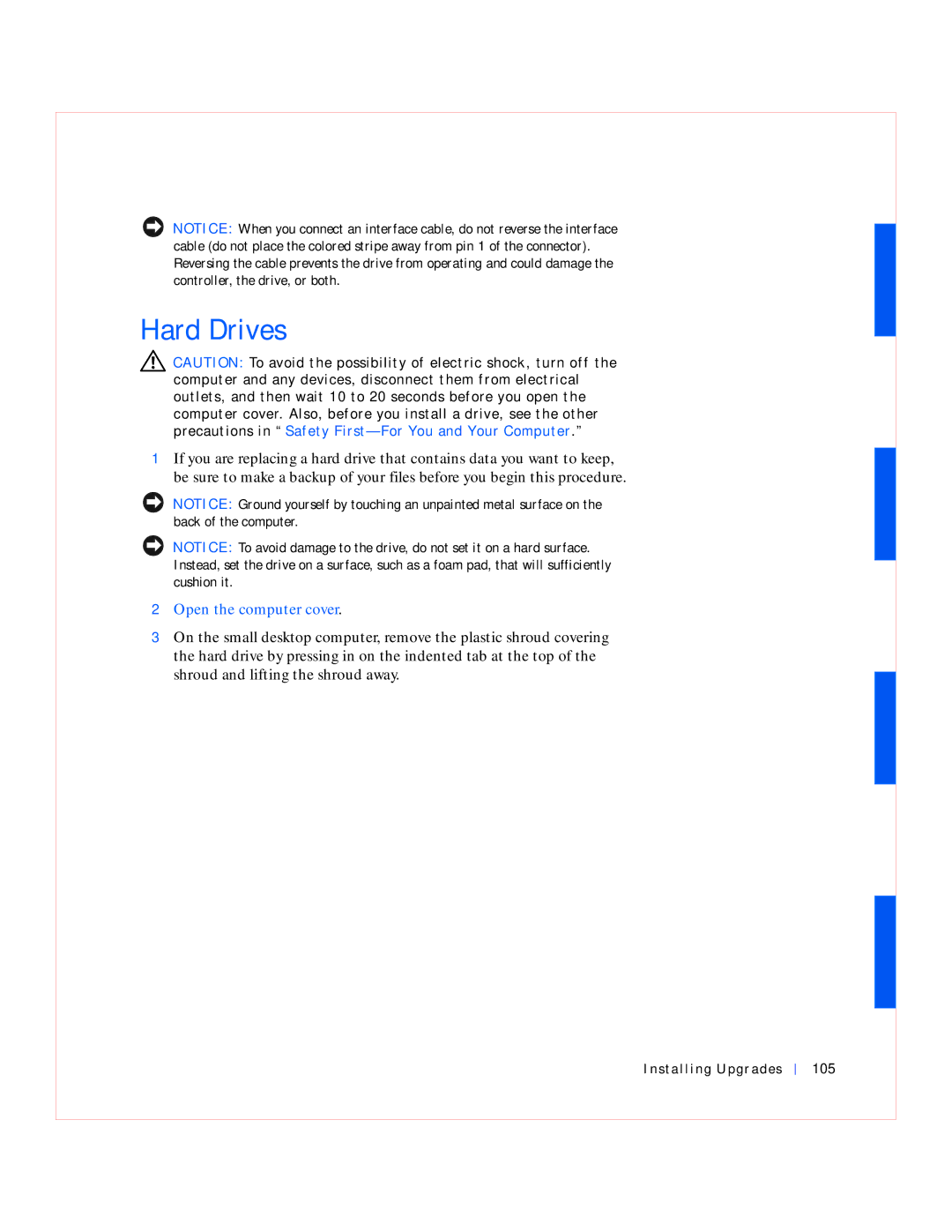 Dell GX240 manual Hard Drives, Installing Upgrades 105 