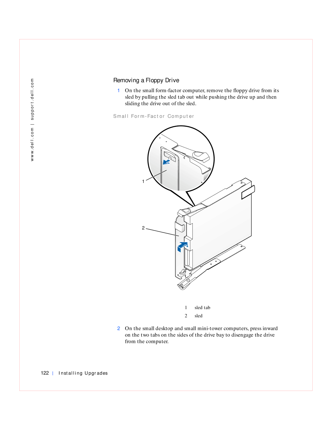 Dell GX240 manual Removing a Floppy Drive, Installing Upgrades 