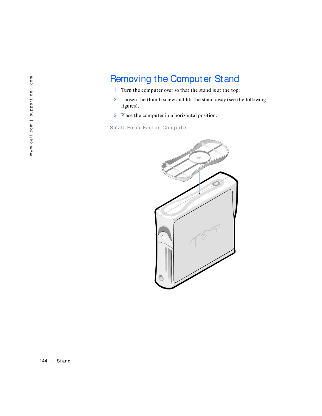 Dell GX240 manual Removing the Computer Stand 