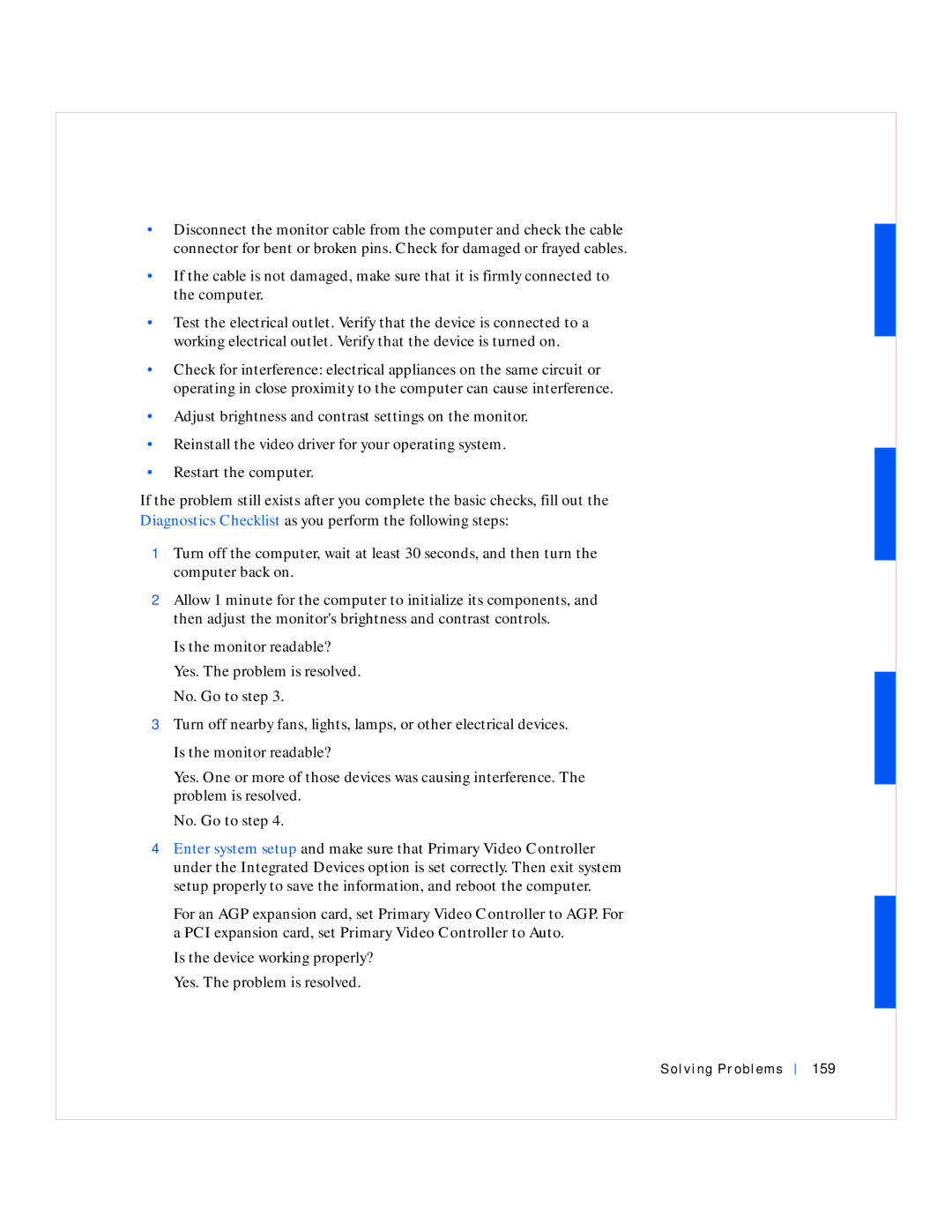 Dell GX240 manual Solving Problems 159 