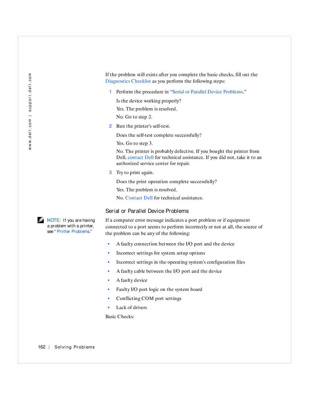 Dell GX240 manual Serial or Parallel Device Problems, Solving Problems 