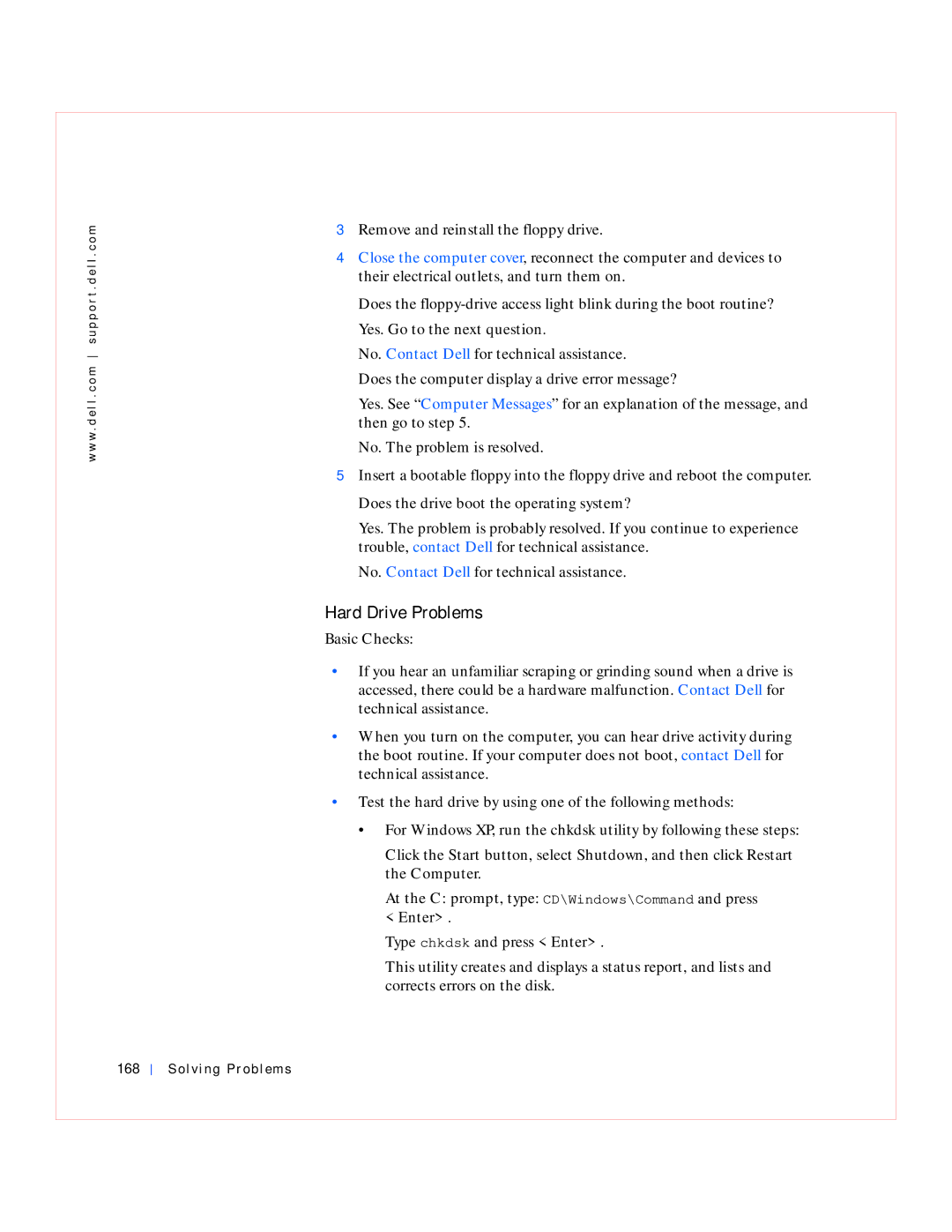 Dell GX240 manual Hard Drive Problems, Solving Problems 