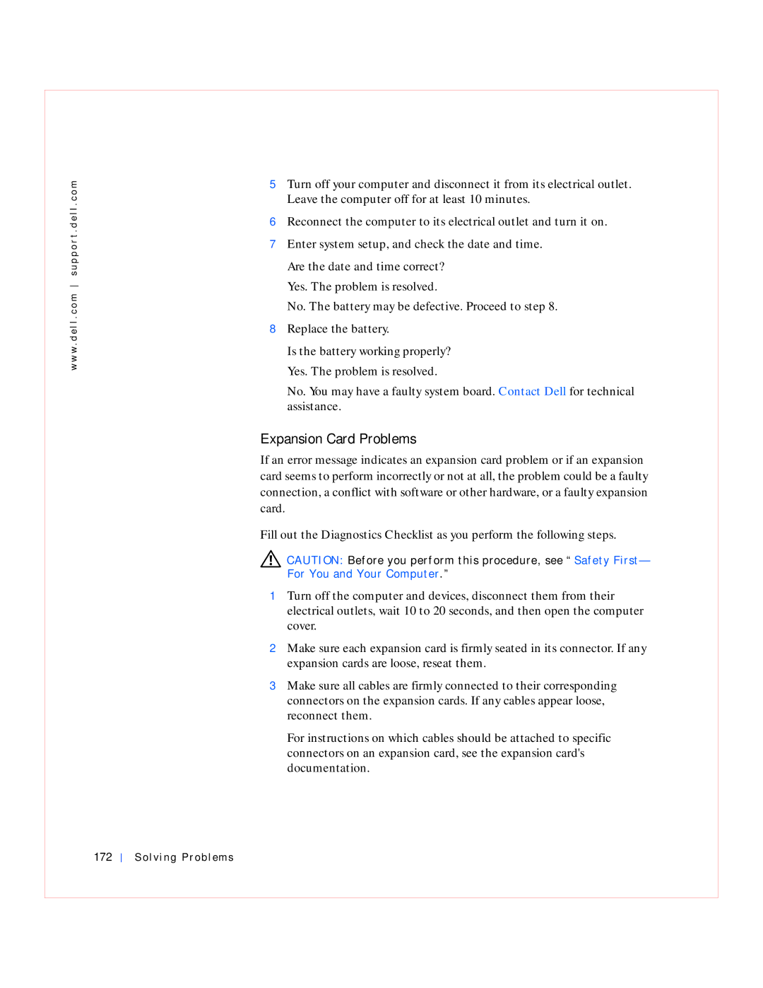 Dell GX240 manual Expansion Card Problems, Solving Problems 