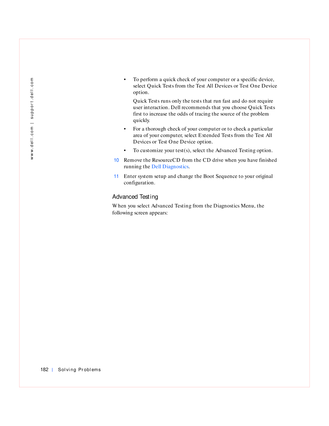 Dell GX240 manual Advanced Testing, Solving Problems 