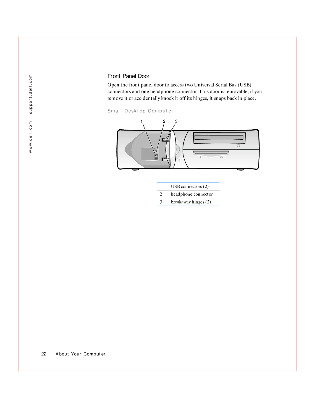 Dell GX240 manual Front Panel Door 