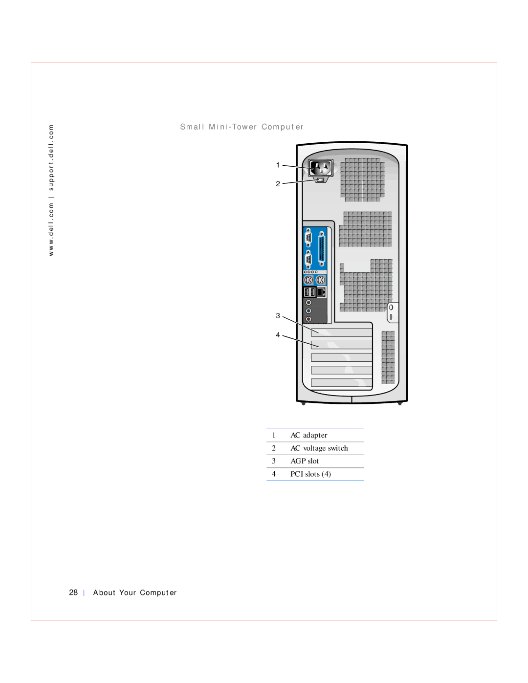 Dell GX240 manual AGP slot 