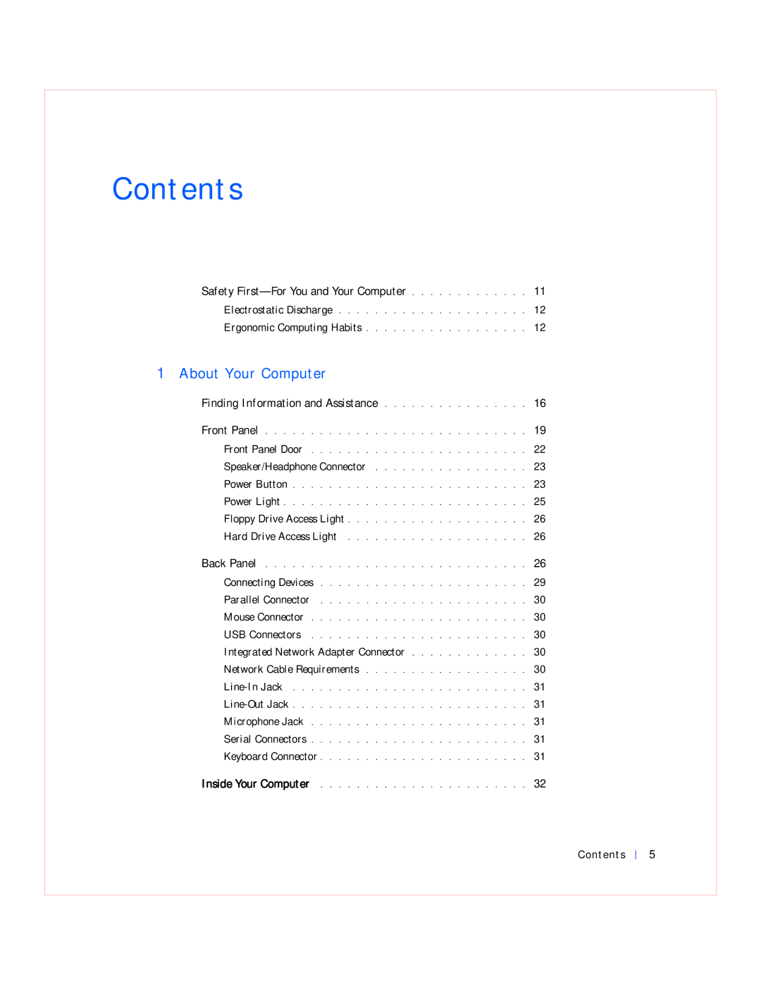 Dell GX240 manual Contents 