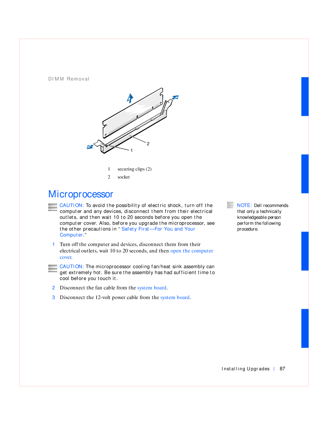 Dell GX240 manual Microprocessor, Procedure 