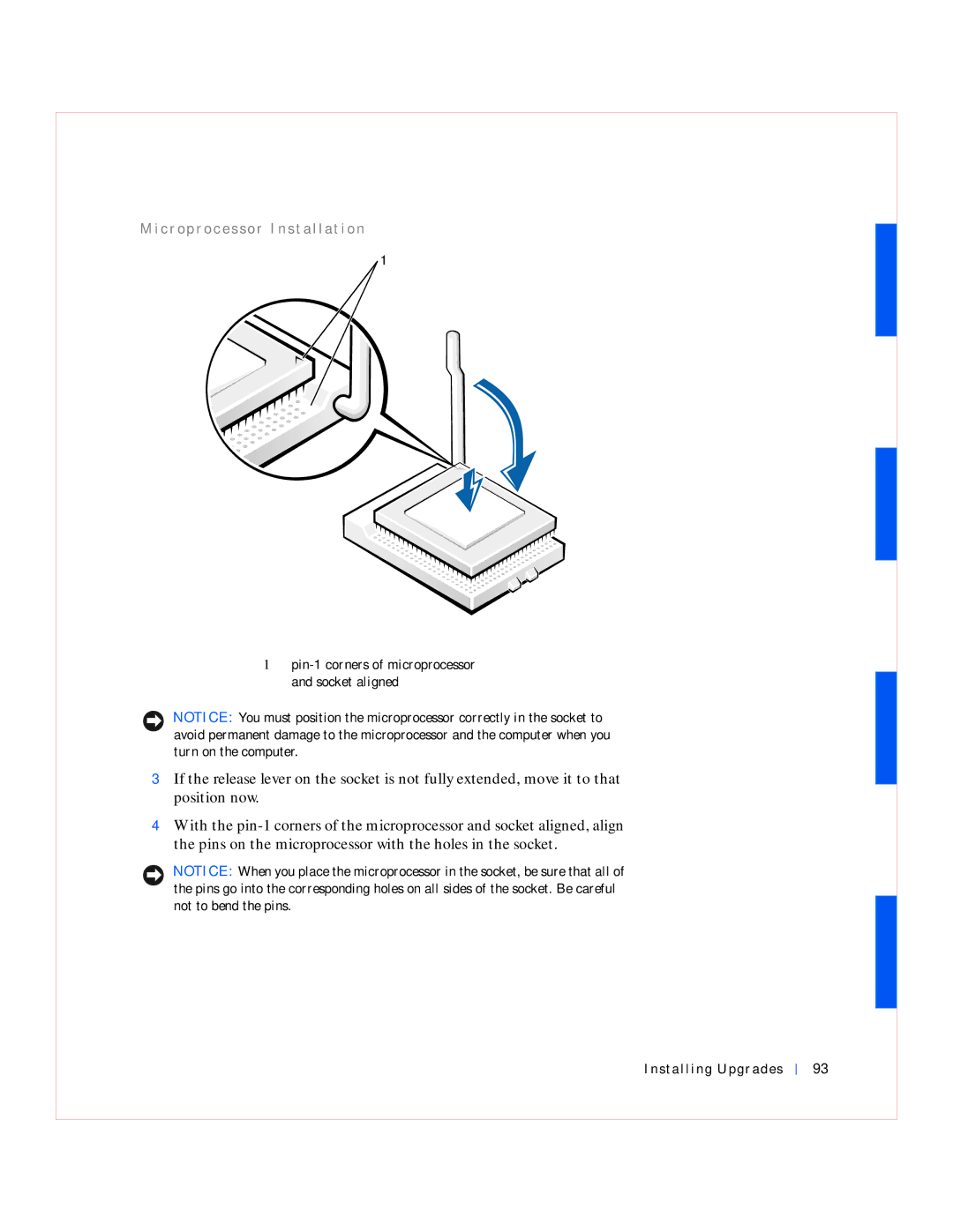 Dell GX240 manual C r o pr o c e s s o r Installation 