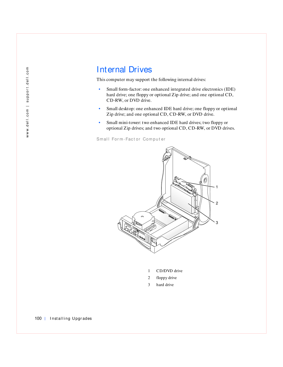 Dell GX240 manual Internal Drives, Installing Upgrades 