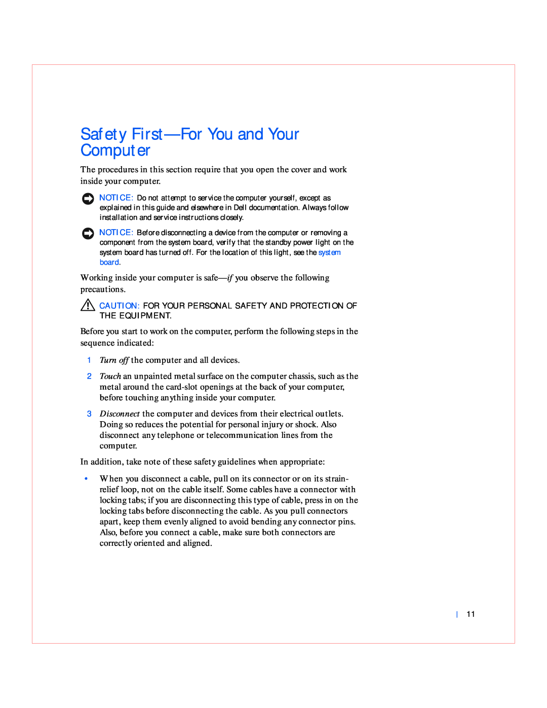 Dell GX240 manual Safety First-ForYou and Your Computer 