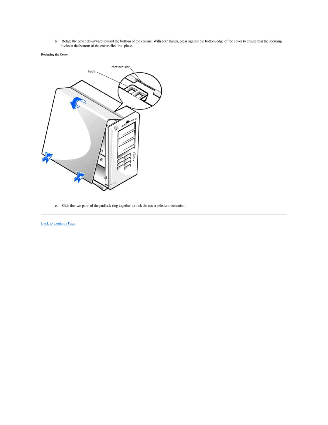 Dell GX400 manual Replacing the Cover 