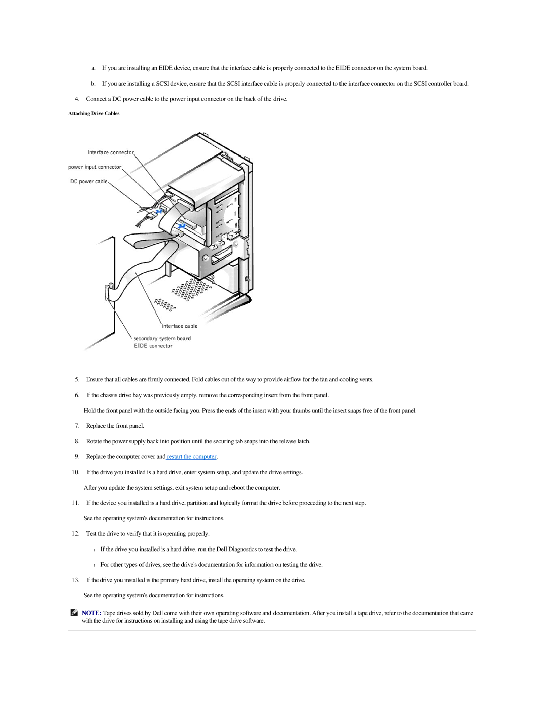 Dell GX400 manual Attaching Drive Cables 