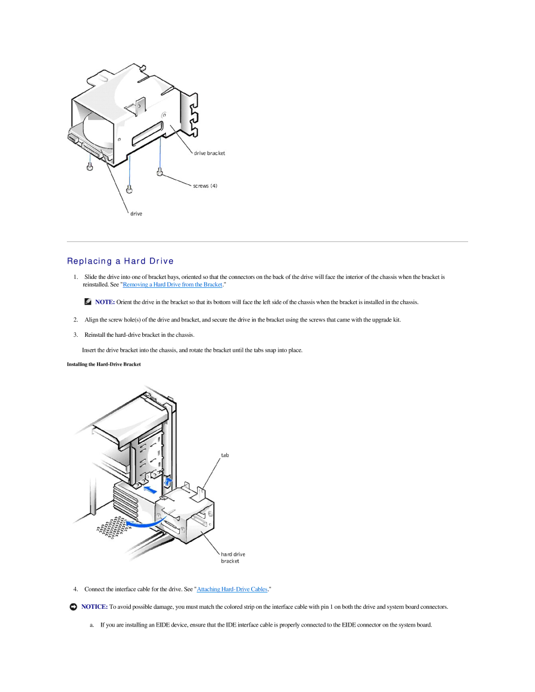 Dell GX400 manual Replacing a Hard Drive 