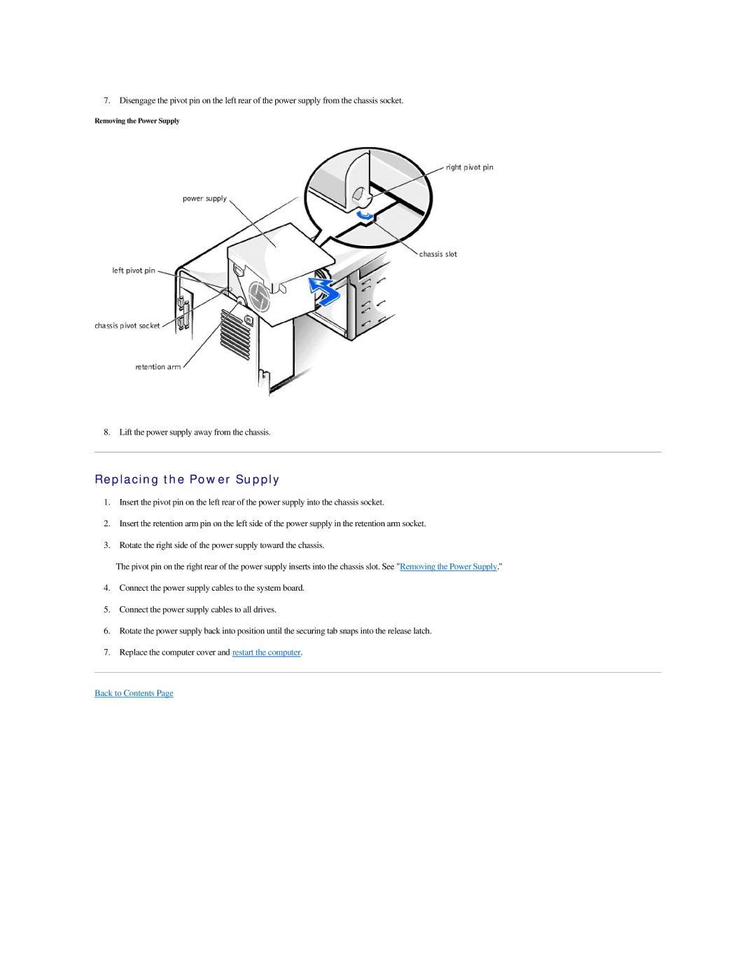 Dell GX400 manual Replacing the Power Supply 