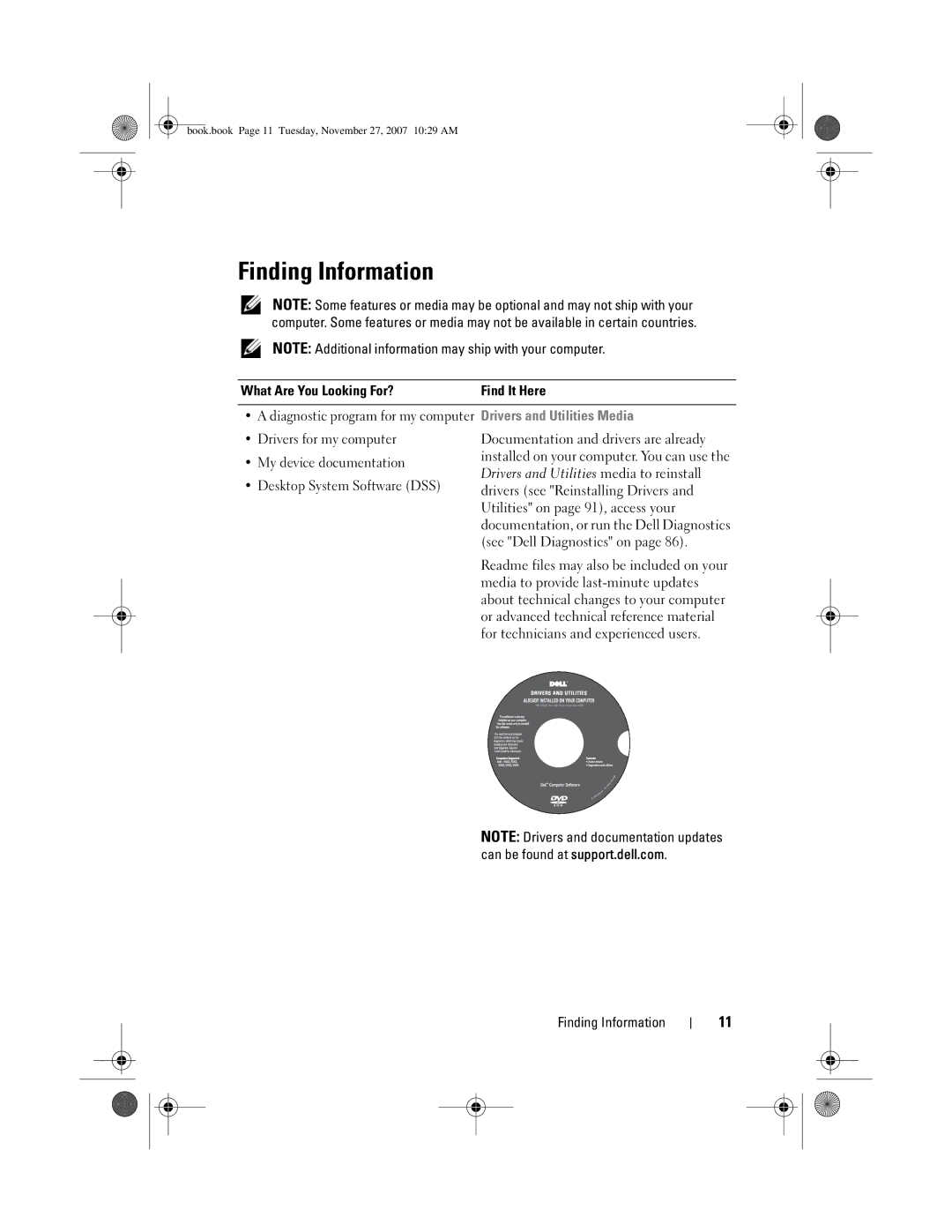 Dell DC01L, GX404 owner manual Finding Information, My device documentation, Desktop System Software DSS 