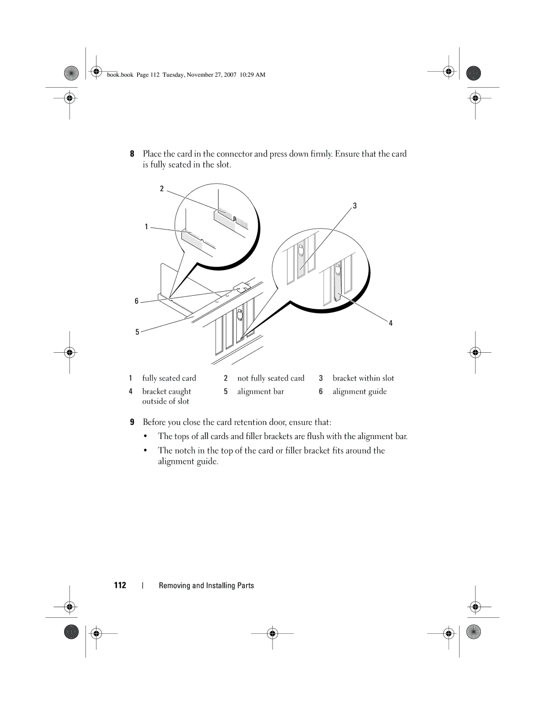 Dell GX404, DC01L owner manual Book.book Page 112 Tuesday, November 27, 2007 1029 AM 